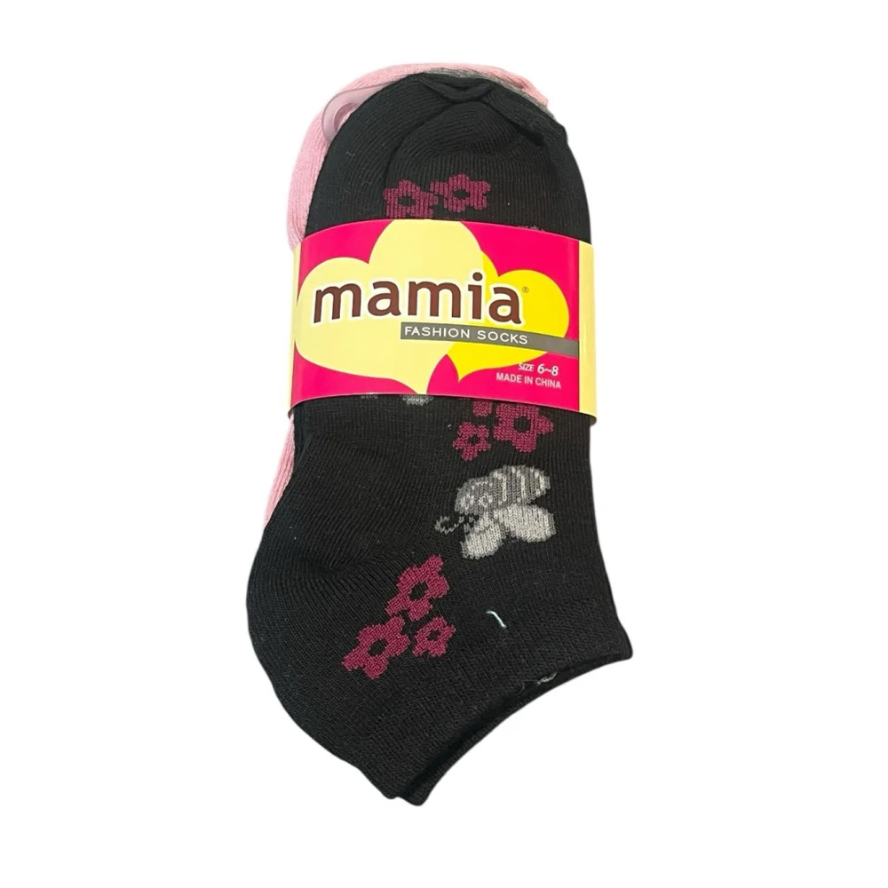Mamia Ankle Socks Womens Size 6-8 Bee Print Multi 3 Pairs